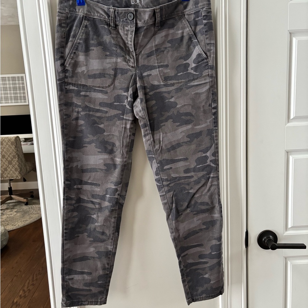 LOFT Gray Camouflage Trousers - Picture 3 of 8